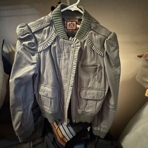 Juicy Couture Gray Jacket with Green Accents